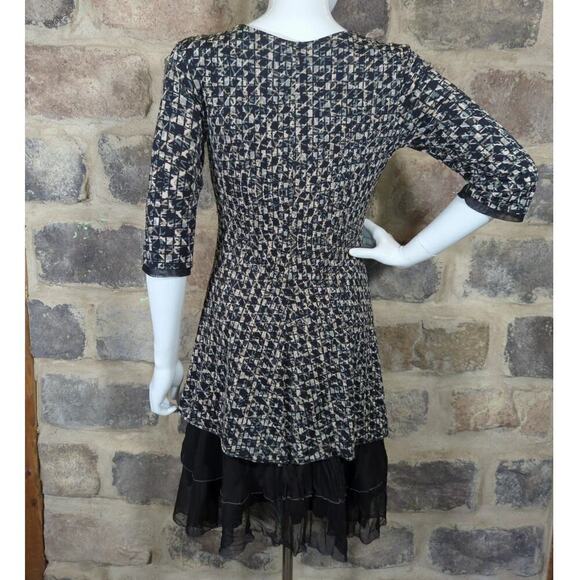 Double Jeu Paris Dress Woman's Small Black Gray Tulle Trim Layered‎ Netting - Picture 6 of 13